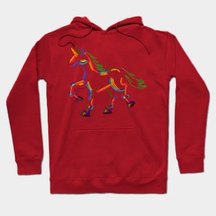 Colored Lines Unicorn Hoodie